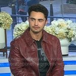 Darren Barnet’s dark red leather jacket on Today