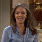 Diane’s blue v-neck blouse on The Young and the Restless Diane’s blue v-neck blouse on The Young and the Restless
