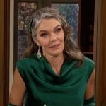 Diane’s green cowl neck dress and Sally and Billy’s wedding on The Young and the Restless