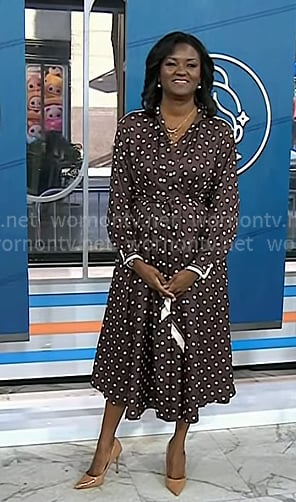 Dr. Angela Lamb’s brown polka dot dress on Today
