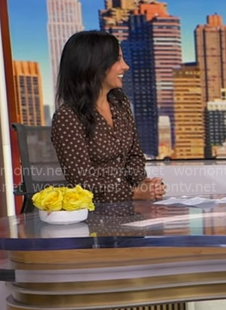 Dr. Tara Narula's brown floral shirtdress on Good Morning America