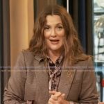 Drew's geometric tie neck blouse and blazer on The Drew Barrymore Show Drew's geometric tie neck blouse and blazer on The Drew Barrymore Show