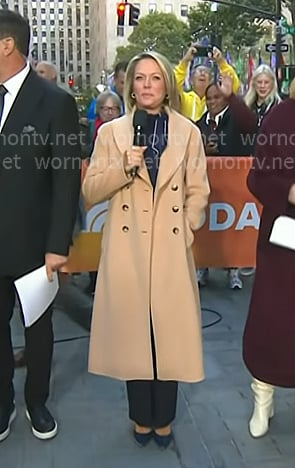 Dylan's beige shawl collar coat on Today