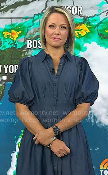 Dylan's blue puff sleeve shirtdress on Today