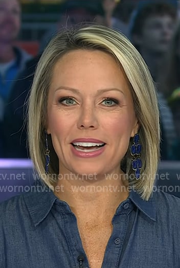 Dylan's navy statement earrings on Today