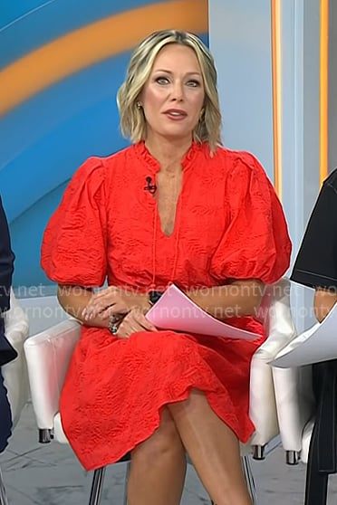 Dylan's red puff sleeve dress on Today