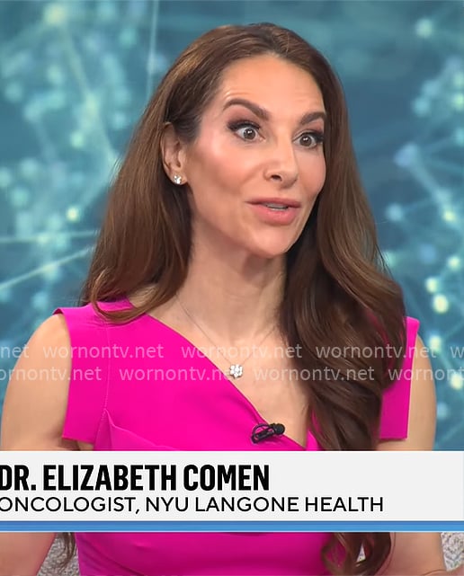 Elizabeth Comen’s pink dress on CBS Mornings Elizabeth Comen’s pink dress on CBS Mornings