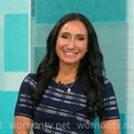 Elizabeth Werner’s blue checked asymmetric dress on CBS Mornings Elizabeth Werner’s blue checked asymmetric dress on CBS Mornings