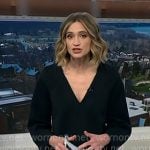 Ellison's black v-neck shift dress on NBC News Daily Ellison's black v-neck shift dress on NBC News Daily