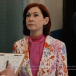 Elsbeth’s white floral print blazer on Elsbeth Elsbeth’s white floral print blazer on Elsbeth