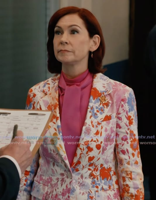 Elsbeth’s white floral print blazer on Elsbeth Elsbeth’s white floral print blazer on Elsbeth