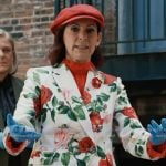 Elsbeth’s white floral print blazer on Elsbeth