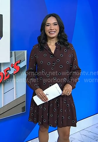 Emilie’s brown dot print dress on Today