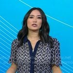 Emilie's navy lace short sleeve top on Today
