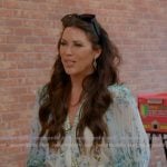 Emily’s blue floral blouse on The Real Housewives of Orange County Emily’s blue floral blouse on The Real Housewives of Orange County