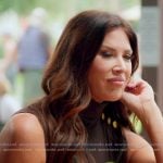 Emily’s brown button shoulder top on The Real Housewives of Orange County Emily’s brown button shoulder top on The Real Housewives of Orange County