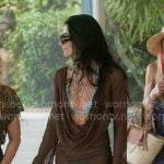 Erika’s blue bikini set and brown sunglasses on The Real Housewives of New York City Erika’s blue bikini set and brown sunglasses on The Real Housewives of New York City