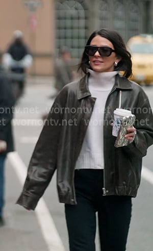 Erika's brown leather jacket on The Real Housewives of New York City