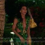 Erika’s green tropical print cutout gown on The Real Housewives of New York City
