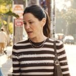 Esther’s brown striped top on Nobody Wants This Esther’s brown striped top on Nobody Wants This