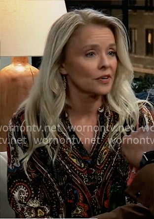 Felicia's paisley print blouse on General Hospital