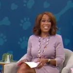 Gayle King’s light purple statement sleeve sheath dress on CBS Mornings Gayle King’s light purple statement sleeve sheath dress on CBS Mornings