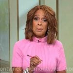 Gayle King's pink sweater dress on CBS Mornings