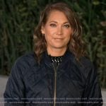 Ginger’s black quilted bomber jacket on Good Morning America Ginger’s black quilted bomber jacket on Good Morning America
