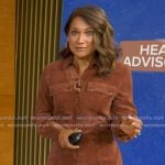 Ginger’s brown corduroy dress on Good Morning America