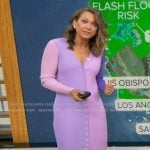 Ginger's pink two-tone ribbed dress on Good Morning America Ginger's pink two-tone ribbed dress on Good Morning America