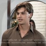 Gio’s brown button down shirt on General Hospital Gio’s brown button down shirt on General Hospital
