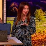 Gretta Monahan’s blue paisley print dress on The View Gretta Monahan’s blue paisley print dress on The View