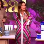 Gretta Monahan’s multicolored stripe shirtdress on The View Gretta Monahan’s multicolored stripe shirtdress on The View