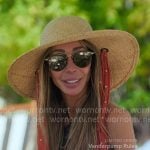 Hailey’s straw hat with polka dot strap on The Real Housewives of New York City Hailey’s straw hat with polka dot strap on The Real Housewives of New York City