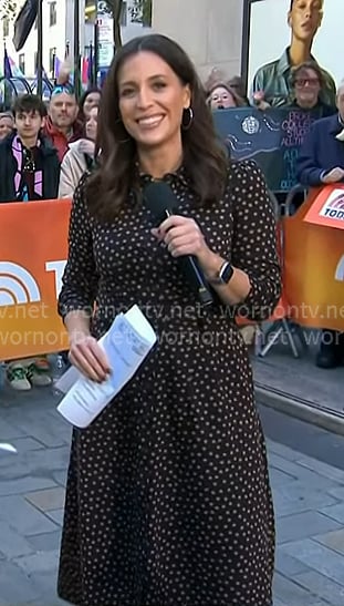 Hallie's black polka dot shirtdress on Today