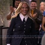 Heather Gay’s pinstripe shirt and skirt on Live with Kelly and Mark Heather Gay’s pinstripe shirt and skirt on Live with Kelly and Mark