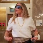 Heather's metallic printed scarf on The Real Housewives of Salt Lake City Heather's metallic printed scarf on The Real Housewives of Salt Lake City
