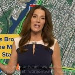 Heather’s navy colorblock keyhole dress on Good Morning America