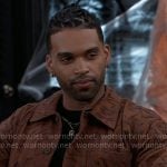 Izaiah's brown embroidered jacket on Beyond the Gates