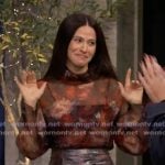 Jackie Tohn's black floral print blouse on Live with Kelly and Mark