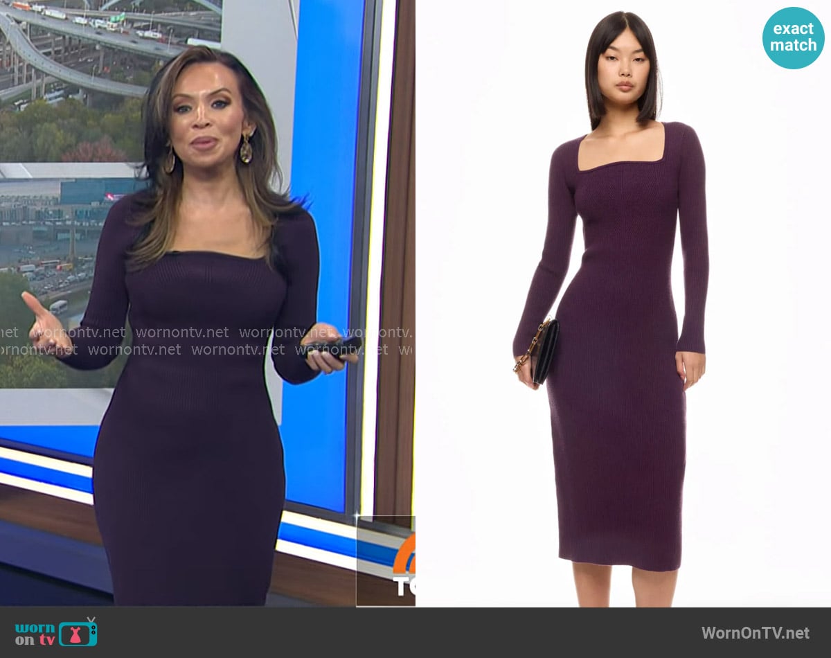 WornOnTV: Adelle’s purple ribbed square neck dress on Today | Adelle ...