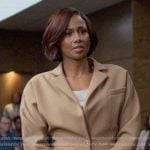 Jax’s beige oversized blazer on Reasonable Doubt Jax’s beige oversized blazer on Reasonable Doubt