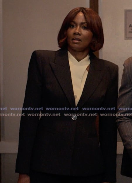 Jax’s navy pinstripe blazer on Reasonable Doubt Jax’s navy pinstripe blazer on Reasonable Doubt