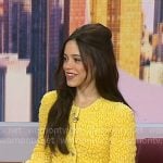 Jenna Ortega's yellow textured peplum jacket on Today