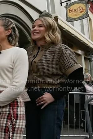Jenna’s beige leather grid cutouts jacket on Today