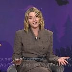 Jenna's brown plaid stand collar jacket and pants on Today Jenna's brown plaid stand collar jacket and pants on Today