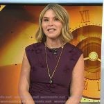 Jenna’s burgundy floral applique dress on Today Jenna’s burgundy floral applique dress on Today