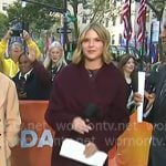 Jenna's burgundy wrap coat on Today Jenna's burgundy wrap coat on Today