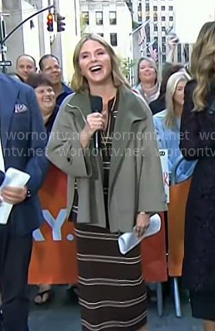Jenna’s moss green wool jacket on Today