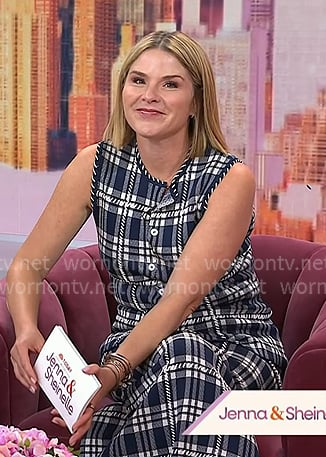 Jenna's navy plaid top and skirt on Today